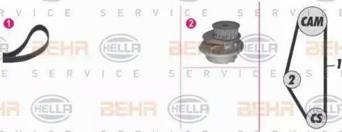 BEHR HELLA Service 8MP 376 804-831 - Ūdenssūknis + Zobsiksnas komplekts ps1.lv