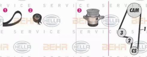 BEHR HELLA Service 8MP 376 800-841 - Ūdenssūknis + Zobsiksnas komplekts ps1.lv