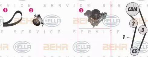 BEHR HELLA Service 8MP 376 808-891 - Ūdenssūknis + Zobsiksnas komplekts ps1.lv