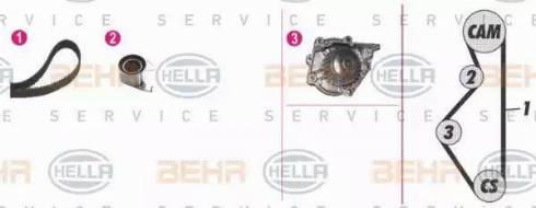 BEHR HELLA Service 8MP 376 808-801 - Ūdenssūknis + Zobsiksnas komplekts ps1.lv