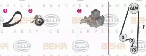 BEHR HELLA Service 8MP 376 808-811 - Ūdenssūknis + Zobsiksnas komplekts ps1.lv