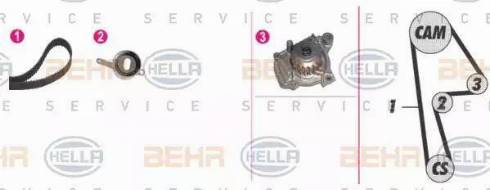 BEHR HELLA Service 8MP 376 808-871 - Ūdenssūknis + Zobsiksnas komplekts ps1.lv