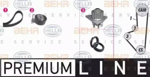 BEHR HELLA Service 8MP 376 803-891 - Ūdenssūknis + Zobsiksnas komplekts ps1.lv