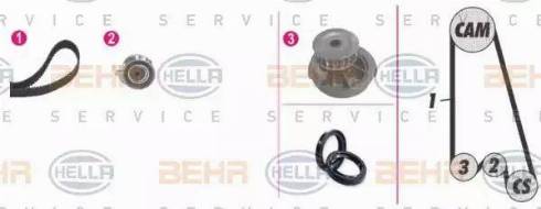 BEHR HELLA Service 8MP 376 803-841 - Ūdenssūknis + Zobsiksnas komplekts ps1.lv