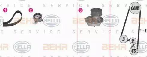 BEHR HELLA Service 8MP 376 807-891 - Ūdenssūknis + Zobsiksnas komplekts ps1.lv