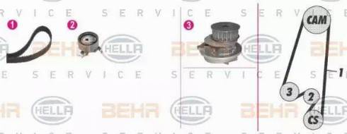 BEHR HELLA Service 8MP 376 807-881 - Ūdenssūknis + Zobsiksnas komplekts ps1.lv