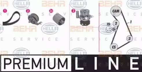 BEHR HELLA Service 8MP 376 814-861 - Ūdenssūknis + Zobsiksnas komplekts ps1.lv