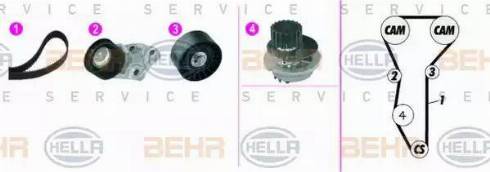 BEHR HELLA Service 8MP 376 815-891 - Ūdenssūknis + Zobsiksnas komplekts ps1.lv