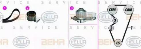 BEHR HELLA Service 8MP 376 815-861 - Ūdenssūknis + Zobsiksnas komplekts ps1.lv