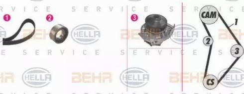 BEHR HELLA Service 8MP 376 815-811 - Ūdenssūknis + Zobsiksnas komplekts ps1.lv