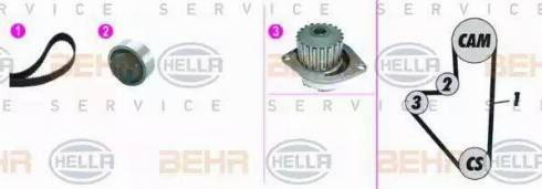 BEHR HELLA Service 8MP 376 815-831 - Ūdenssūknis + Zobsiksnas komplekts ps1.lv