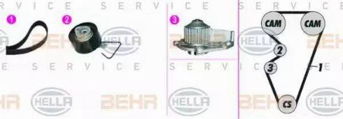 BEHR HELLA Service 8MP 376 816-821 - Ūdenssūknis + Zobsiksnas komplekts ps1.lv