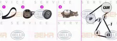 BEHR HELLA Service 8MP 376 816-871 - Ūdenssūknis + Zobsiksnas komplekts ps1.lv