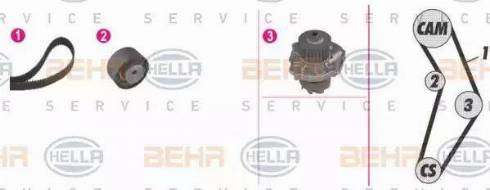 BEHR HELLA Service 8MP 376 810-881 - Ūdenssūknis + Zobsiksnas komplekts ps1.lv