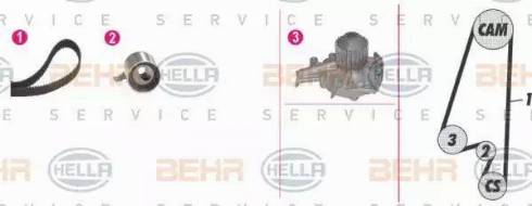 BEHR HELLA Service 8MP 376 811-891 - Ūdenssūknis + Zobsiksnas komplekts ps1.lv