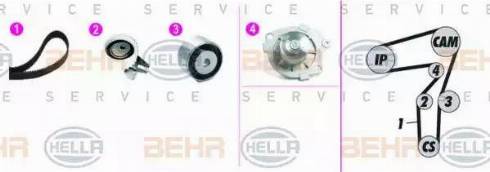 BEHR HELLA Service 8MP 376 818-841 - Ūdenssūknis + Zobsiksnas komplekts ps1.lv