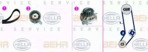 BEHR HELLA Service 8MP 376 818-811 - Ūdenssūknis + Zobsiksnas komplekts ps1.lv