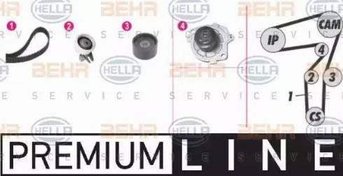 BEHR HELLA Service 8MP 376 812-811 - Ūdenssūknis + Zobsiksnas komplekts ps1.lv