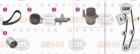 BEHR HELLA Service 8MP 376 812-881 - Ūdenssūknis + Zobsiksnas komplekts ps1.lv