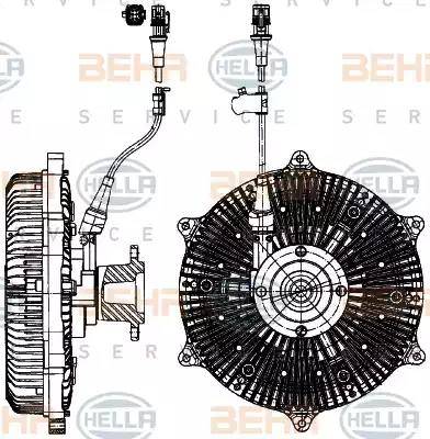 BEHR HELLA Service 8MV 376 907-121 - Sajūgs, Radiatora ventilators ps1.lv