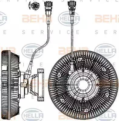 BEHR HELLA Service 8MV 376 907-321 - Sajūgs, Radiatora ventilators ps1.lv