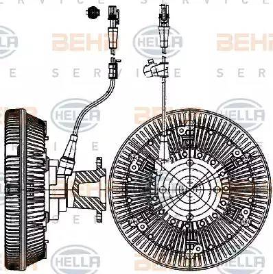 BEHR HELLA Service 8MV 376 907-221 - Sajūgs, Radiatora ventilators ps1.lv