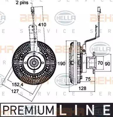 BEHR HELLA Service 8MV 376 758-481 - Sajūgs, Radiatora ventilators ps1.lv