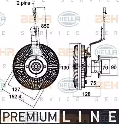 BEHR HELLA Service 8MV 376 758-471 - Sajūgs, Radiatora ventilators ps1.lv