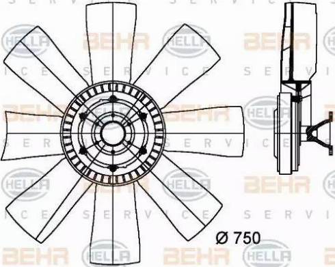 BEHR HELLA Service 8MV 376 727-151 - Ventilators, Motora dzesēšanas sistēma ps1.lv