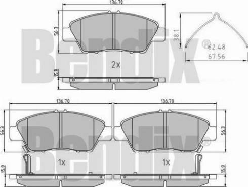 BENDIX 510992 - Bremžu uzliku kompl., Disku bremzes ps1.lv