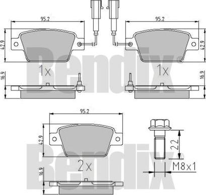 BENDIX 510900 - Bremžu uzliku kompl., Disku bremzes ps1.lv