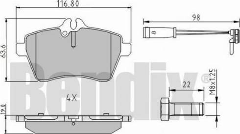 BENDIX 510986 - Bremžu uzliku kompl., Disku bremzes ps1.lv