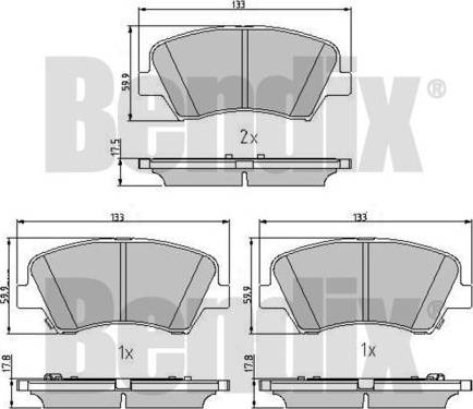 BENDIX 510980 - Bremžu uzliku kompl., Disku bremzes ps1.lv