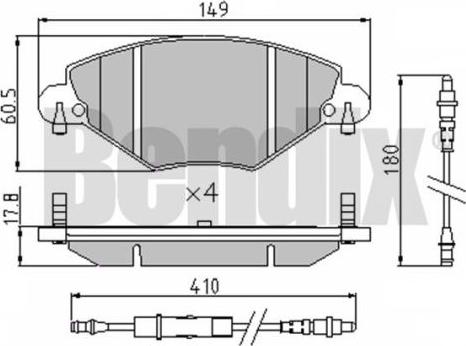 BENDIX 510447 - Bremžu uzliku kompl., Disku bremzes ps1.lv