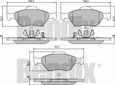 BENDIX 510454 - Bremžu uzliku kompl., Disku bremzes ps1.lv