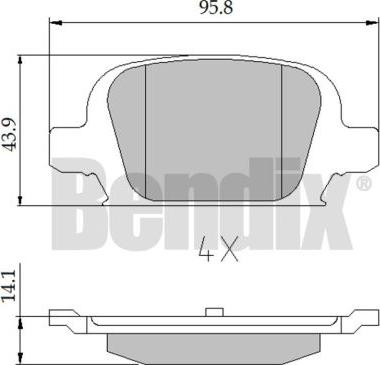 BENDIX 510450 - Bremžu uzliku kompl., Disku bremzes ps1.lv