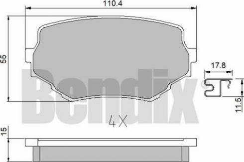 BENDIX 510451 - Bremžu uzliku kompl., Disku bremzes ps1.lv