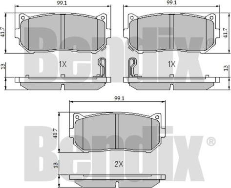 BENDIX 510469 - Bremžu uzliku kompl., Disku bremzes ps1.lv