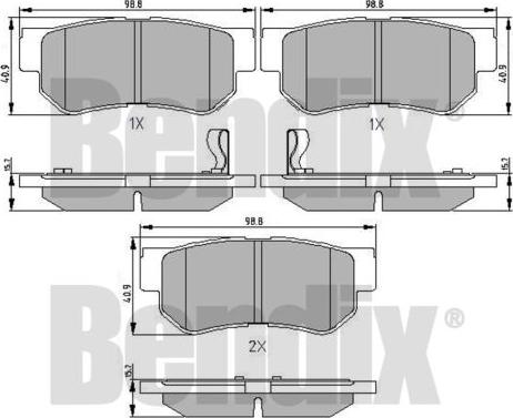 BENDIX 510419 - Bremžu uzliku kompl., Disku bremzes ps1.lv