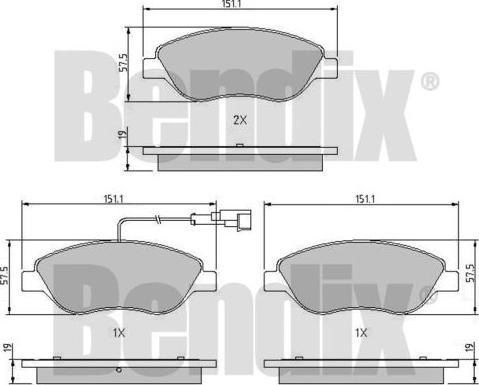 BENDIX 510411 - Bremžu uzliku kompl., Disku bremzes ps1.lv