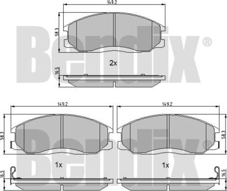 BENDIX 510418 - Bremžu uzliku kompl., Disku bremzes ps1.lv