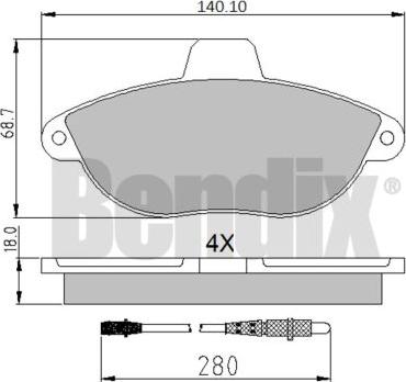 BENDIX 510438 - Bremžu uzliku kompl., Disku bremzes ps1.lv