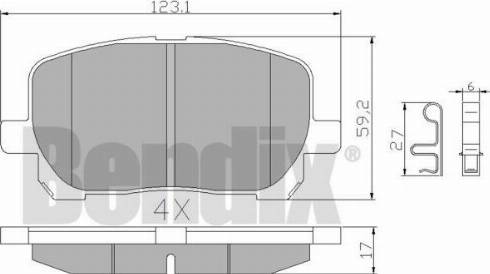 BENDIX 510424 - Bremžu uzliku kompl., Disku bremzes ps1.lv