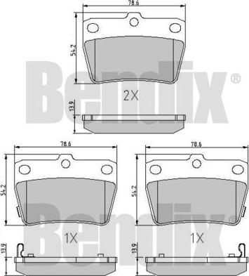 BENDIX 510421 - Bremžu uzliku kompl., Disku bremzes ps1.lv