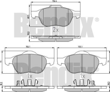 BENDIX 510428 - Bremžu uzliku kompl., Disku bremzes ps1.lv