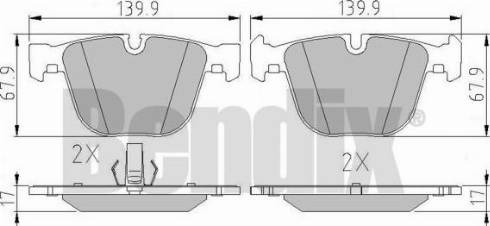 BENDIX 510474 - Bremžu uzliku kompl., Disku bremzes ps1.lv