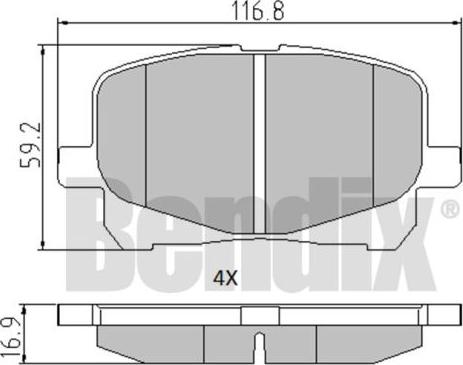 BENDIX 510476 - Bremžu uzliku kompl., Disku bremzes ps1.lv