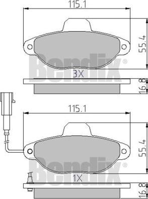 BENDIX 510594 - Bremžu uzliku kompl., Disku bremzes ps1.lv