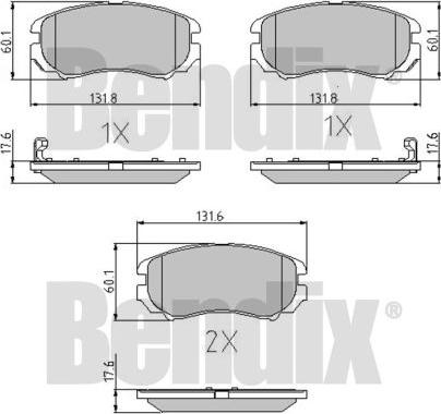 BENDIX 510542 - Bremžu uzliku kompl., Disku bremzes ps1.lv