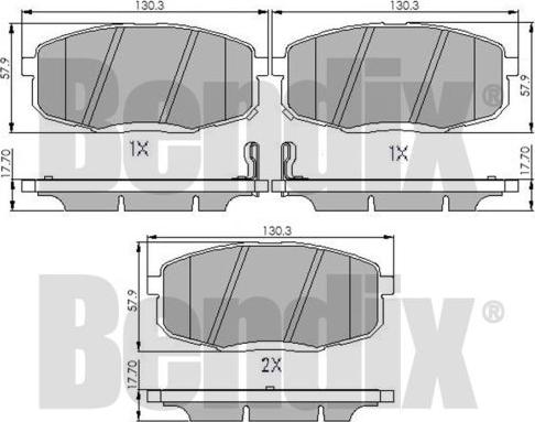 BENDIX 510569 - Bremžu uzliku kompl., Disku bremzes ps1.lv